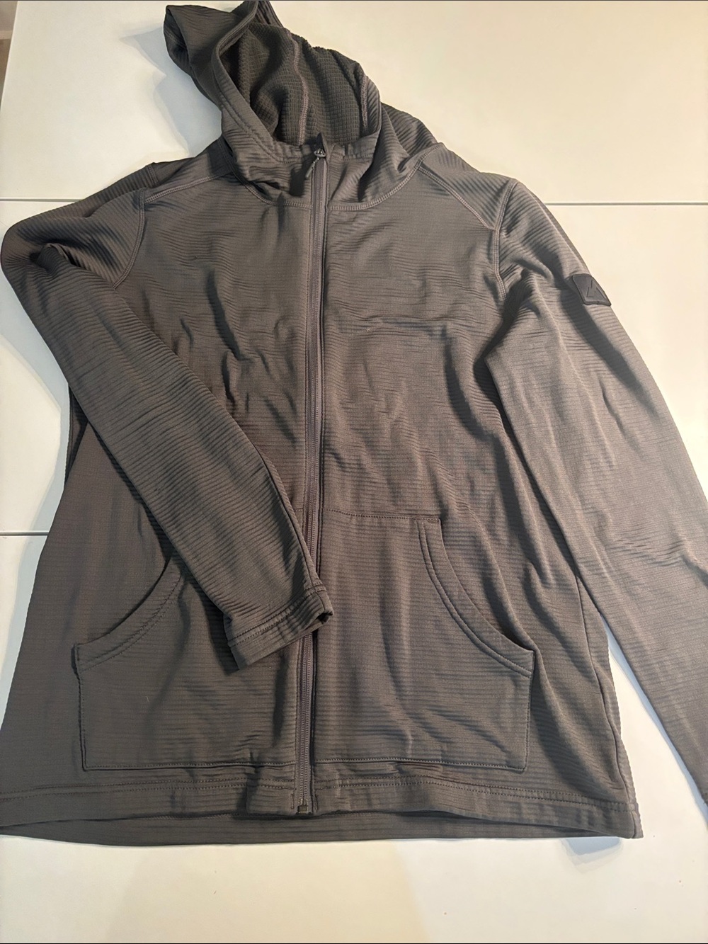 Lightweight Hooded Zip Jacket in Charcoal